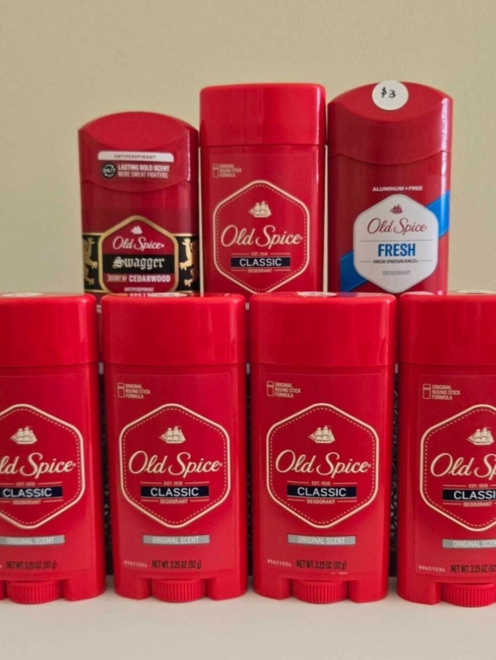 New Bundle Old Spice Classic Deodorant Stick For Men (7 Total)